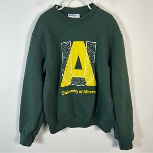 ❤️ Champion x University of Alberta Kids Sweatshirt Green and Yellow Youth S